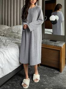 DAZY Casual Plush Surface Loose Fit House Dress For Autumn/Winter