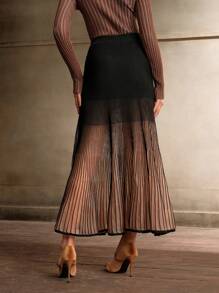 Anewsta Falda plisada de estilo ombré de punto, de cola de pez, ideal para atuendo de fiesta de moda para Año Nuevo
