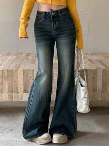 DAZY 女式低腰喇叭牛仔裤