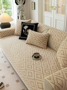 1 Vỏ gối sofa nhung, chống trượt, hiện đại đơn giản, chống bụi, có thể giặt được, thân thiện với vật nuôi, dùng cho phòng ngủ, văn phòng, phòng khách, ghế sofa hình chữ L & ghế 1/2/3/4 chỗ, dày cho mùa thu/đông - Màu Khaki - Xem 3