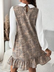 SHEIN Maternity Autumn Lantern Sleeve Straight Loose Casual Dress