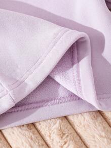 SHEIN 2pcs/Set Infant Baby Girls Casual Solid Color Thickened Warm All-Match Tops, Fashion Simple Style For Autumn/Winter - Multicolor - View 7