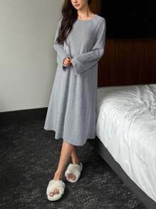 DAZY Casual Plush Surface Loose Fit House Dress For Autumn/Winter