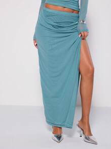 MUSERA Falda maxi de malla drapeada, elegante para vacaciones, festivales y fiestas de Navidad en Ibiza con estilo bohemio de verano