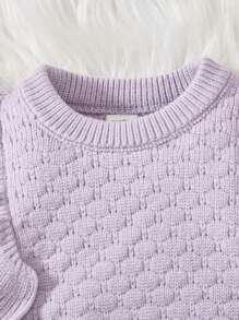 Lässiger Grundpulli mit Rüschentrim für Baby Mädchen, Retro Braun