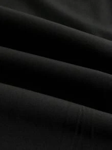SHEIN Sports Quần thể thao cạp rút màu trơn đơn giản cho nữ - màu đen - Xem 3