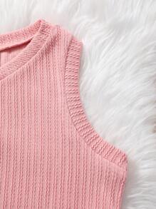 Teen Girl 3-Piece Set: White Long Sleeve Ruffle Collar Blouse + Purple Sweater Vest + Purple Plaid Mini Skirt