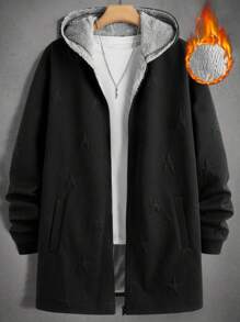Manfinity VCAY Men's Knit Slim Fit Casual Thermal Lined Zip Up Jacket Suitable For Autumn & Winter