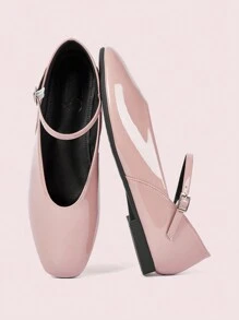 CUCCOO DOLLMOD Bailarinas de punta redonda con correa, cómodas y casuales mocasines tipo slip-on para mujer con vibra navideña y de Año Nuevo para otoño e invierno