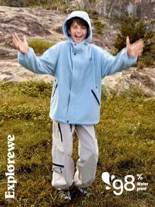 SHEIN Teen Boy Casual Zip-Up Hooded Jacket For Autumn