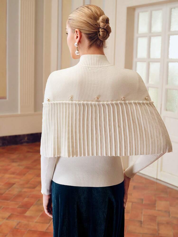 ZEYLAH Elegantly Ribbed Crew Neck Long Sleeve Women's Solid Color Knit Sweater