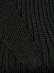 Áo thun trơn màu rộng rãi thoải mái cho nữ Plus - màu đen - Xem 4