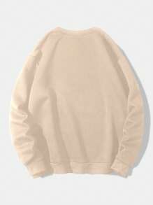 SHEIN LUNE Sudadera con capucha de manga larga de cuello redondo con estampado de lema minimalista casual, talla grande, otoño/invierno