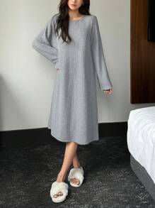 DAZY Casual Plush Surface Loose Fit House Dress For Autumn/Winter
