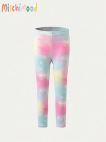 SHEIN 青少女銀河＆染色打印緊身褲