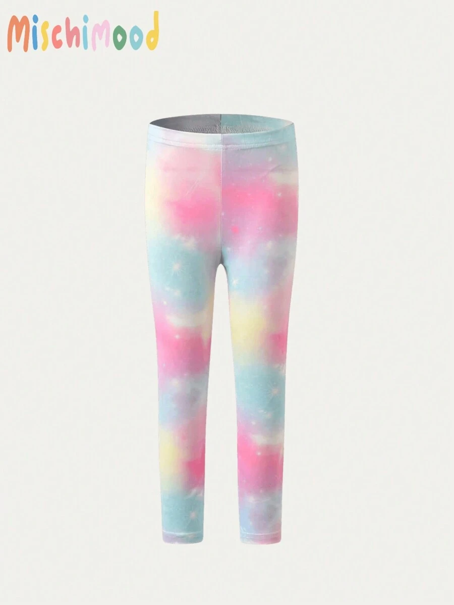 SHEIN 青少女銀河＆染色打印緊身褲