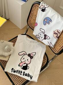 DAZY Cute Rabbit Pattern Loose Pajama Set