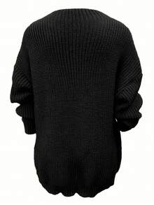 Áo thun trơn màu rộng rãi thoải mái cho nữ Plus - màu đen - Xem 2