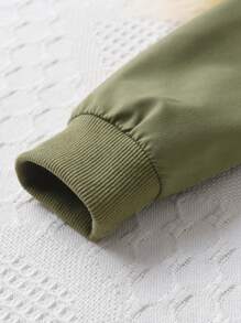 Set de 2 piezas con chaleco cálido con estampado camuflaje y pantalón informal tipo mono con cremallera media para niña, uso diario, nuevo para otoño/invierno