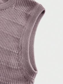 Manfinity VCAY Gilet tricoté col rond décontracté ajusté pour homme, convient pour le port quotidien