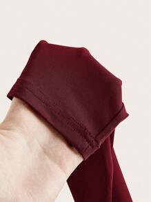 SHEIN Essnce Women's Solid Color High Waisted Skinny Leggings - Burgundy - View 11