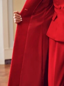 ZEYLAH WOOL PEAK COLLAR FUZZY CUFF LONGLINE OVERCOAT