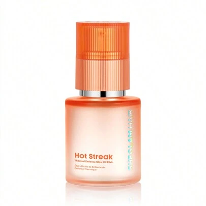 SHEGLAM HAIR Hot Streak Thermal Defense Glow Oil Elixir-50ml/1.69 Fl Oz,Hair Care Essential Oil,Rose Scent Hydrating Oil Serum For Deep Nourishment,Hair Oil Heat Protection Curly Hair Products Hair Treatment Serum,Tames Frizz And Seals In Shine,Heat Protection Enriched With Sunflower Seed Oil Weightless Mist Spray For All Hair Types Birthday Gift Holiday Pink Vibe Makeup Travel School Festivals Rose Present Girl Charm Hair Care Mother's Day Fancy Fashion Rave Party