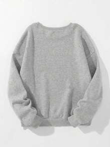 INAWLY 可爱的姜饼图案运动衫，女士圣诞毛衣，圣诞快乐，可爱的圣诞饼干套头衫，节日套头衫，长袖上衣 - 淺灰色 - 查看 2