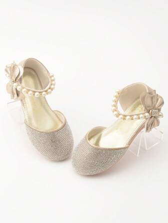 Girls Princess Crystal Sandals, New Soft Bottom Leather Flats, Children Shoes, Autumn