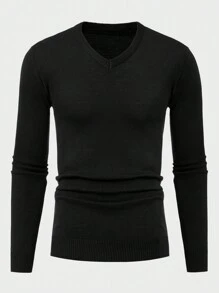 EURMUSE Men 2pcs Pack Solid Slim Fit Sweater - Black and White - View 4