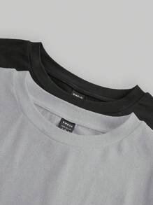 SHEIN EZwear 2 件女士休闲圆领紧身长袖 T 恤套装，适合秋冬季 - 彩色 - 查看 7