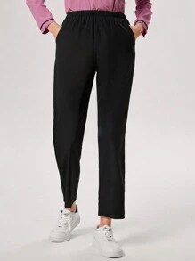 TaskEZ Contrast Trim Long Sleeve Top And Pants Scrub Uniform Set - Pink - View 8