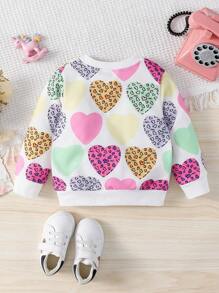 SHEIN 2023 Nieuwe herfstmeisjes kindertrui, schattige babytrui met hartpatroon