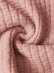 SHEIN LUNE Women Autumn/Winter Casual Button Up Ruffle Hem Lightweight Cardigan - Baby Pink - View 6