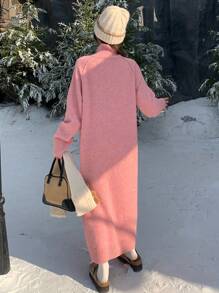 DAZY Women High Neck Loose Casual Long Sweater Dress,Fall Women Clothes
