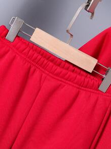 SHEIN Bộ 3 món áo vest có đệm + áo nỉ lót nhiệt cho bé trai - Đỏ - Xem 7