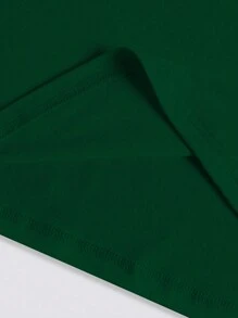 SHEIN LUNE 洛杉矶英语性感时尚休闲舒适街头修身塑身家居时尚秋冬春季休闲街头连帽抓绒卫衣图案T恤女上衣 - 綠色 - 查看 6