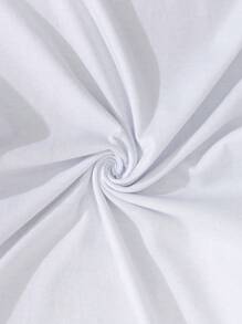 RueChic 男士纯色圆领长袖口袋衬衫和抽绳腰裤休闲家居服套装 - 白色 - 查看 8