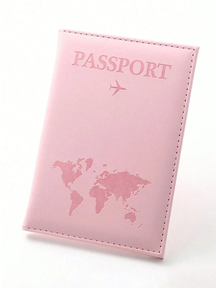1 件 14 厘米 * 10 厘米简约 PU 皮革旅行护照夹、票夹、粉色圣诞节节日礼物 - 粉色 - 查看 1