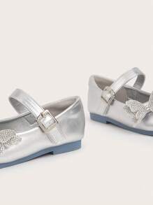 1 Đôi Giày khiêu vũ đế mềm đế bằng màu bạc, hồng và vàng phong cách công chúa, giày khiêu vũ thời trang, phù hợp cho mùa xuân, hè và thu - Bạc - Xem 5