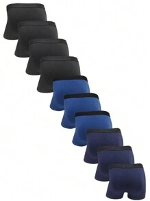 Snug Zone 10pcs/Pack Men's Solid Color Boxer Briefs - Multicolor - View 2