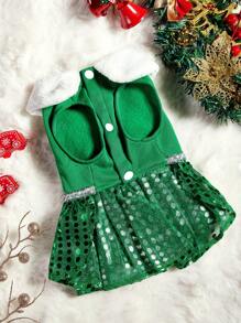 PETSIN Váy thú cưng lấp lánh màu xanh lá cây Giáng sinh - Nhiều màu - Xem 5
