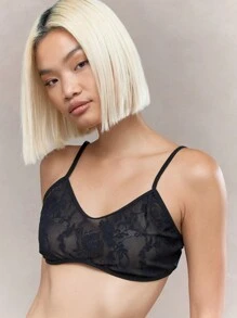 MISSGUIDED Lace Cami Bra Top - Black - View 3