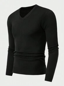 EURMUSE Men 2pcs Pack Solid Slim Fit Sweater - Black and White - View 12