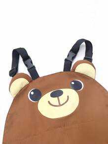 Toddler Boys' Cute Bear Print Long Waterproof Bib Pants For Outdoor