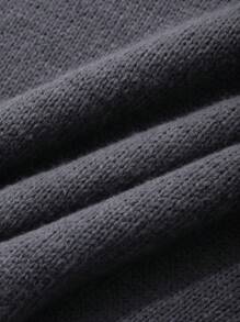 DAZY Women's Solid Color Button Front Half Placket Long Sleeve Casual Pullover Sweater, Autumn/Winter - Grey - View 11