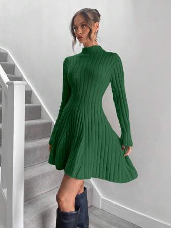 Roylia Women Casual Waisted Long Sleeve Sweater Dress, Suitable For Autumn/Winter Everyday Wear
