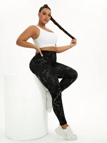 Easithlete Plus Size Seamless Slimming Yoga Pants - Black - View 2