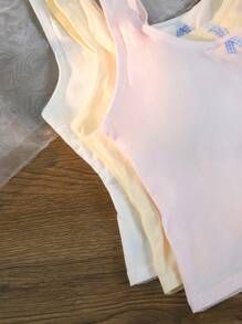 3 stuks/set comfortabele mesh witte en roze camisole ondergoedset voor meisjes