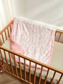 Children Plant Printed Color Block Bedding Set (Including Pillowcase), Suitable For Bedroom Use - Pink - View 4